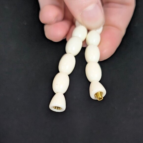 V. Off-White Lucite Graduated Beaded Necklace - Picture 5 of 6